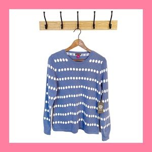 VINCE CAMUTO Blue White Dot Jacquard Sweater M NWT
